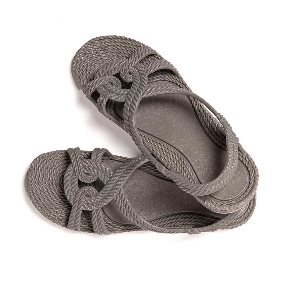 Women’s sandals Esmirna grey with braided straps