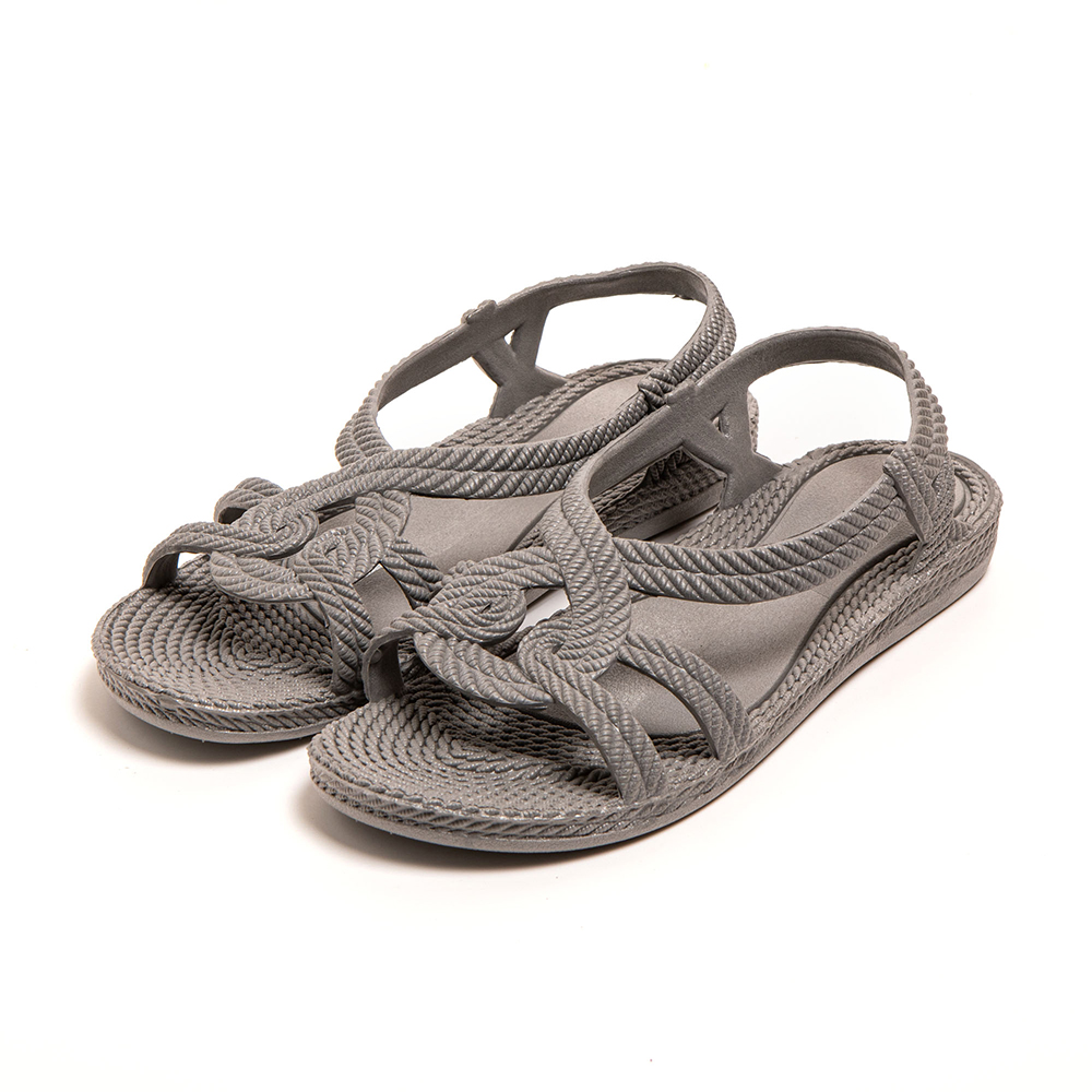 Women’s sandals Esmirna grey with braided straps